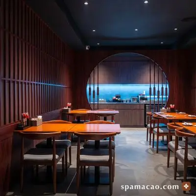 八湯御桑拿 — 圓門後面是出餐台，坐下沒多久菜就到