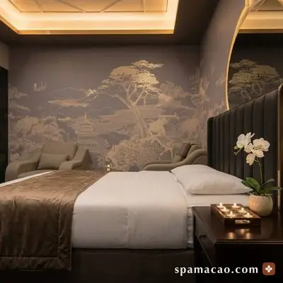 曼濠水療 — 床頭一整幅山水，房裡安靜得聽得見呼吸
