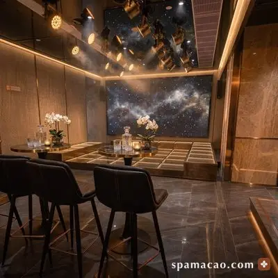 玖號水療 — 星雲畫前的高腳椅，先喝一杯